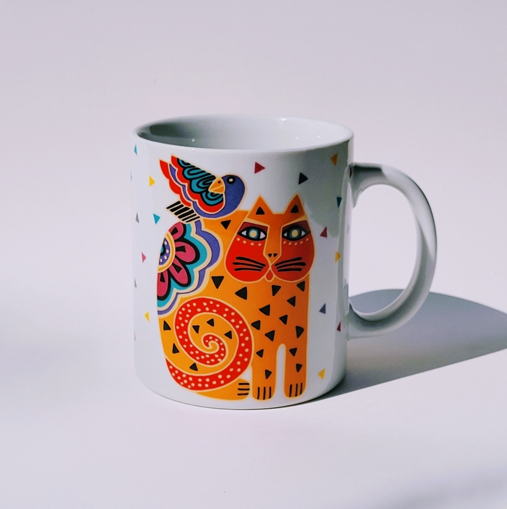 Vintage Laurel Burch Cat and Bird Mug